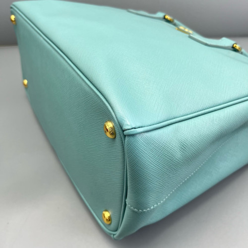 Prada Medium Galleria Double Zip Tote Saffiano Calfskin Light Blue Prada Medium Galleria Double Zip Tote Saffiano Calfskin Light Blue
