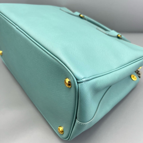 Prada Medium Galleria Double Zip Tote Saffiano Calfskin Light Blue Prada Medium Galleria Double Zip Tote Saffiano Calfskin Light Blue