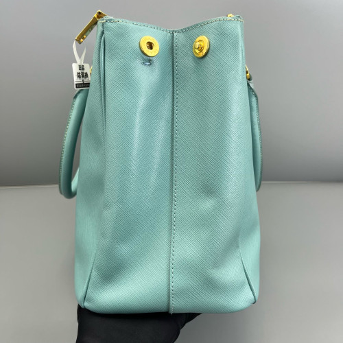Prada Medium Galleria Double Zip Tote Saffiano Calfskin Light Blue Prada Medium Galleria Double Zip Tote Saffiano Calfskin Light Blue
