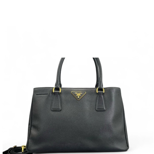 Prada Medium Galleria Double Zip Tote Saffiano Calfskin Black Prada Medium Galleria Double Zip Tote Saffiano Calfskin Black