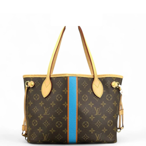 Louis Vuitton Neverfull PM Monogram Brown Blue Orange