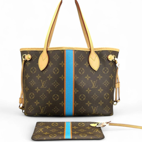 Louis Vuitton Neverfull PM Monogram Brown Blue Orange