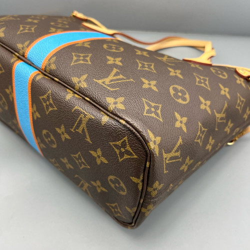 Louis Vuitton Neverfull PM Monogram Brown Blue Orange