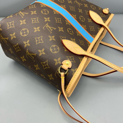 Louis Vuitton Neverfull PM Monogram Brown Blue Orange