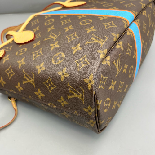 Louis Vuitton Neverfull PM Monogram Brown Blue Orange