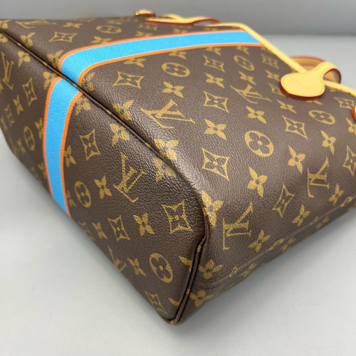 Louis Vuitton Neverfull PM Monogram Brown Blue Orange