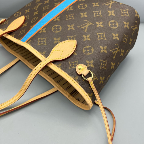 Louis Vuitton Neverfull PM Monogram Brown Blue Orange