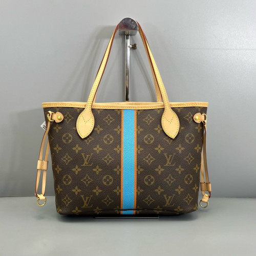 Louis Vuitton Neverfull PM Monogram Brown Blue Orange