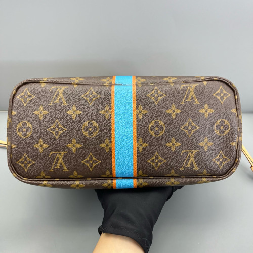 Louis Vuitton Neverfull PM Monogram Brown Blue Orange