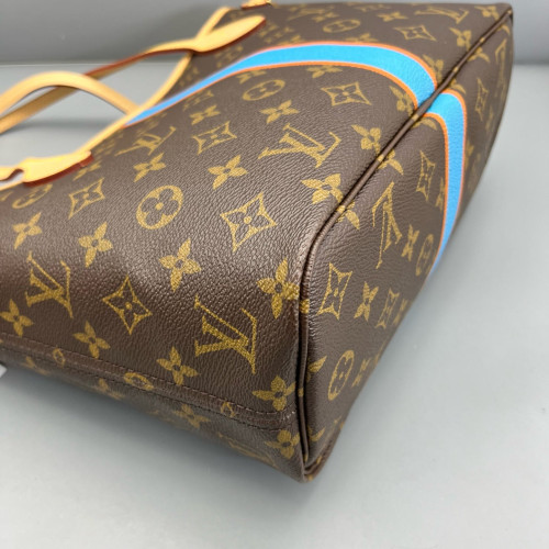 Louis Vuitton Neverfull PM Monogram Brown Blue Orange