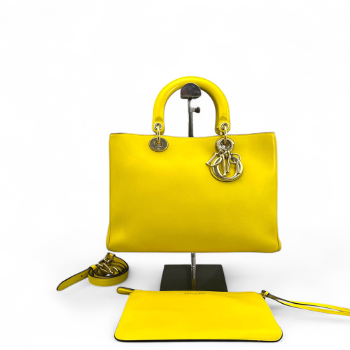 Dior Medium Diorissimo Tote Calfskin Yellow
