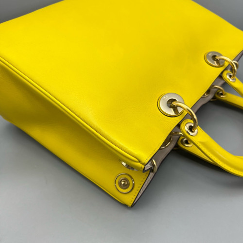Dior Medium Diorissimo Tote Calfskin Yellow