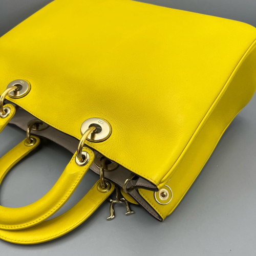 Dior Medium Diorissimo Tote Calfskin Yellow