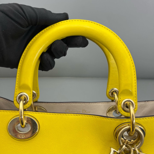 Dior Medium Diorissimo Tote Calfskin Yellow