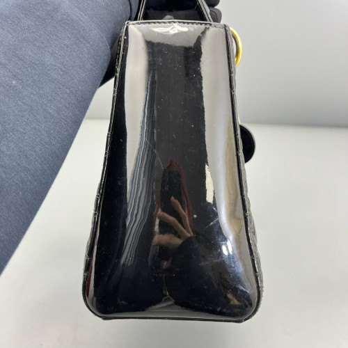 Dior Medium Lady Dior Patent Calfskin Black
