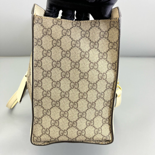 Gucci Medium Padlock Tote GG Supreme Monogram Brown White Gucci Medium Padlock Tote GG Supreme Monogram Brown White