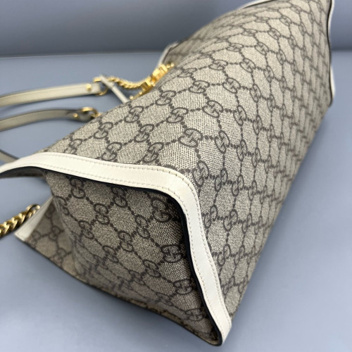 Gucci Medium Padlock Tote GG Supreme Monogram Brown White Gucci Medium Padlock Tote GG Supreme Monogram Brown White