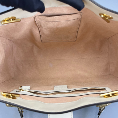 Gucci Medium Padlock Tote GG Supreme Monogram Brown White Gucci Medium Padlock Tote GG Supreme Monogram Brown White