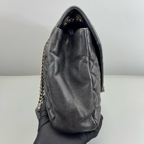 Yves Saint Laurent Mixed Matelasse Medium Triquile Monogram Satchel Calfskin Black