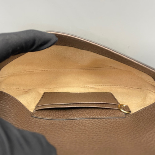 Gucci Halfmoon Web Mini Ophidia Crossbody Bag GG Supreme Monogram Calfskin Beige Ebony Beige Brown