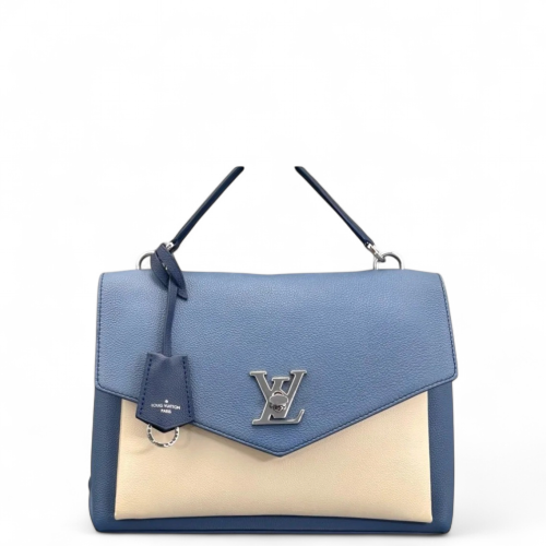 Louis Vuitton Mylockme Top Handle Calfskin Blue White