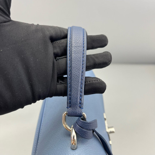 Louis Vuitton Mylockme Top Handle Calfskin Blue White