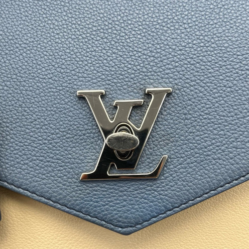 Louis Vuitton Mylockme Top Handle Calfskin Blue White