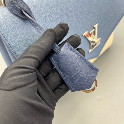 Louis Vuitton Mylockme Top Handle Calfskin Blue White