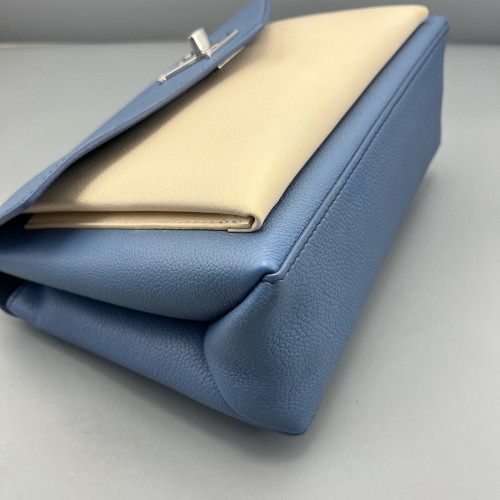 Louis Vuitton Mylockme Top Handle Calfskin Blue White