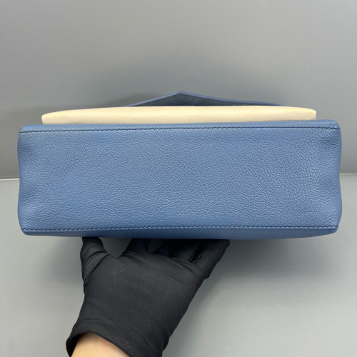 Louis Vuitton Mylockme Top Handle Calfskin Blue White