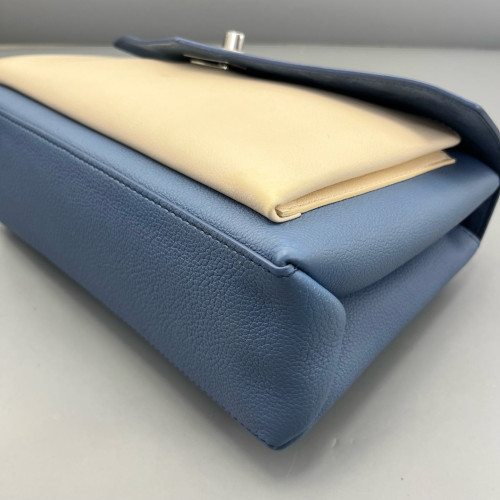 Louis Vuitton Mylockme Top Handle Calfskin Blue White