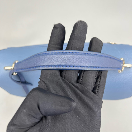 Louis Vuitton Mylockme Top Handle Calfskin Blue White