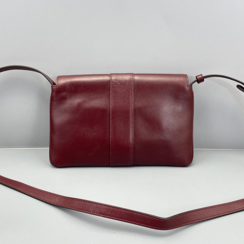 Gucci Small Arli Flap Shoulder Bag Calfskin Burgundy
