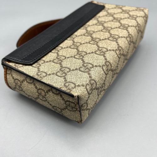 Gucci Mini Padlock Shoulder Bag GG Monogram Black Brown
