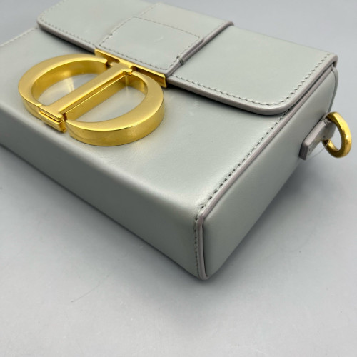 Dior 30 Montaigne Mini Box Bag Calfskin Grey
