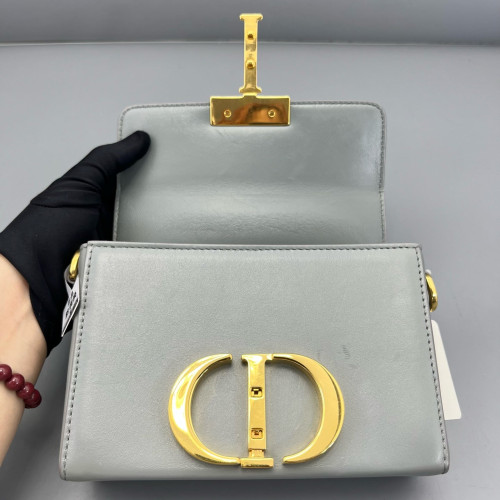 Dior 30 Montaigne Mini Box Bag Calfskin Grey