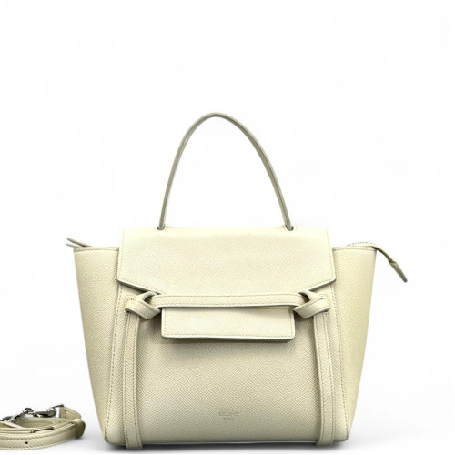 Celine Nano Belt Bag Grained Calfskin White
