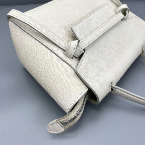 Celine Nano Belt Bag Grained Calfskin White