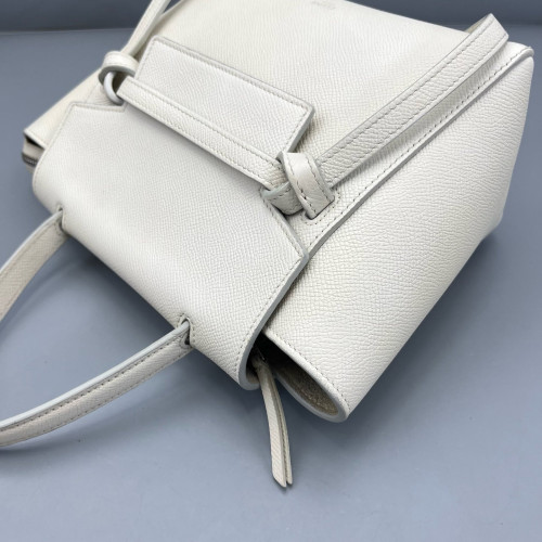 Celine Nano Belt Bag Grained Calfskin White