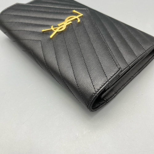 Yves Saint Laurent Small Envelope Chain Wallet Shiny Caviar Calfskin Black Yves Saint Laurent Small Envelope Chain Wallet Shiny Caviar Calfskin Black