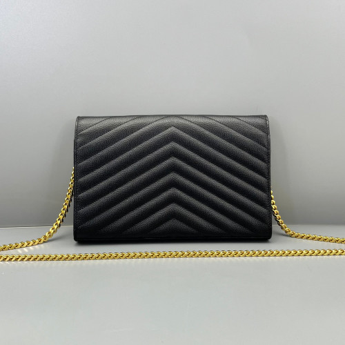 Yves Saint Laurent Small Envelope Chain Wallet Shiny Caviar Calfskin Black Yves Saint Laurent Small Envelope Chain Wallet Shiny Caviar Calfskin Black