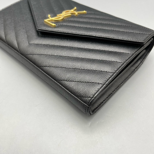 Yves Saint Laurent Small Envelope Chain Wallet Shiny Caviar Calfskin Black Yves Saint Laurent Small Envelope Chain Wallet Shiny Caviar Calfskin Black