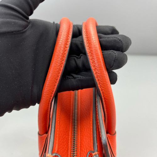 Celine Nano Luggage Grained Calfskin Red Orange