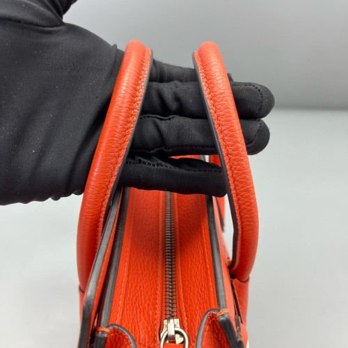 Celine Nano Luggage Grained Calfskin Red Orange