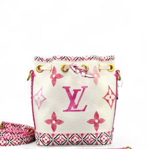 Louis Vuitton Nano Noe Monogram Giant White Pink