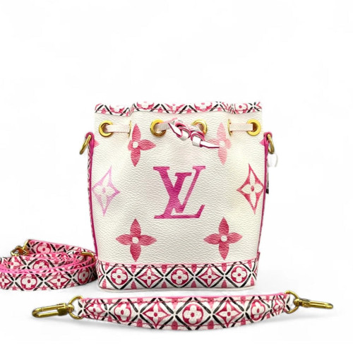 Louis Vuitton Nano Noe Monogram Giant White Pink