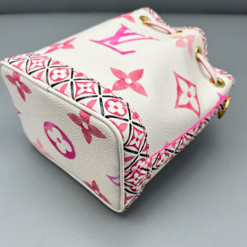 Louis Vuitton Nano Noe Monogram Giant White Pink