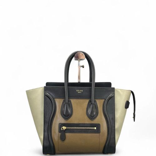 Celine Micro Luggage Calfskin Black Brown Grey