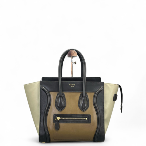 Celine Micro Luggage Calfskin Black Brown Grey