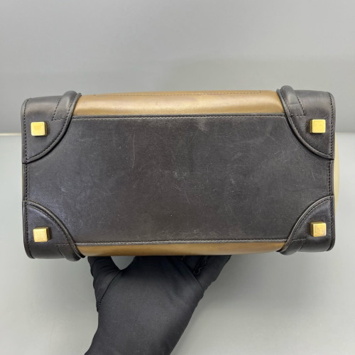 Celine Micro Luggage Calfskin Black Brown Grey